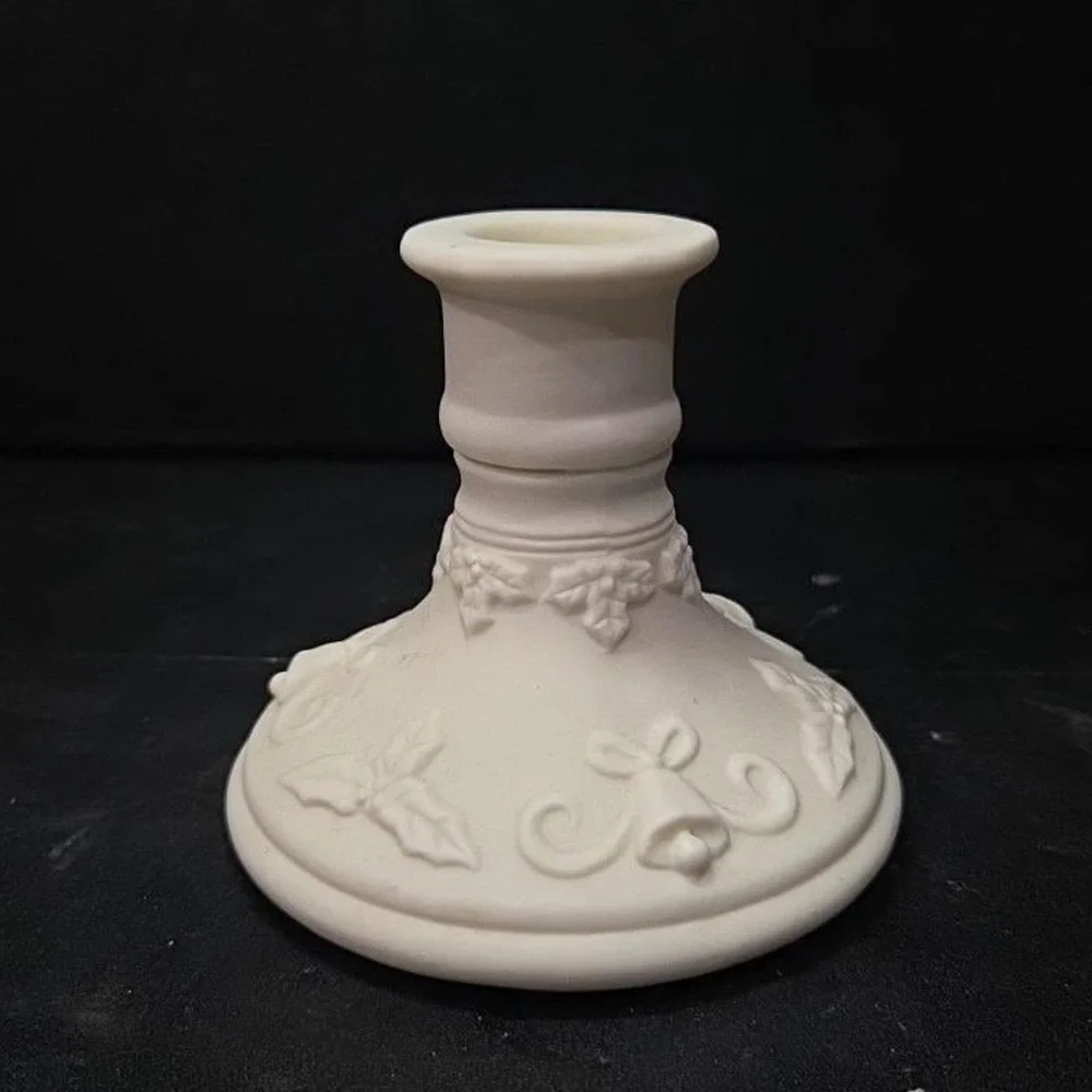 PartyLite Winterset Tealight Taper Holder, Vtg Bell & Holly Accents, Bottom Only